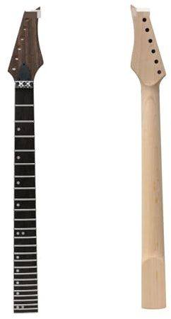 YoungMonic Unlackierter E-Gitarrenhals im Ibanez-Stil, 24 Bünde, 64,8 cm, Ahorn-Palisander-Griffbrett-Ersatz (24 Bünde, 64,8 cm)
