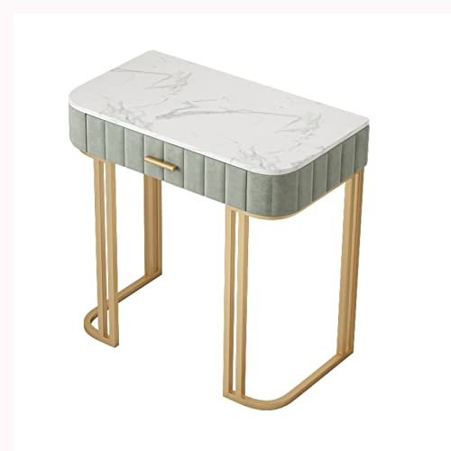 Schminktisch，Schminktisch mit 1 Schublade, Kommode, Kleiner Schreibtisch für Schlafzimmer, Computertisch für das Homeoffice, Marmorschreibtisch, Frisiertisch, Schminktische (Farbe: A) (B)
