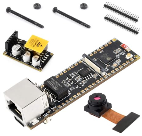 Waveshare ESP32-S3 ETH Development Board, 10/100Mbps RJ45 Ethernet Port, Wi-Fi & BT Support, 240MHz Dual Core Processor, Onboard Type-C Port and TF Card Slot, OV2640 Camera+PoE Module