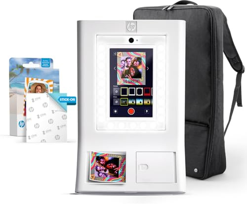 HP Sprocket Macchina per Cabina Fotografica Stampante Fotografica a Colori Istantanea (Bianca) Pacchetto Iniziale + Carta Zink (100 Fogli) + Custodia Imbottita