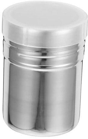 FELTECHELECTR Powder Sugar Shaker Lid Stainless Steel Fine Mesh Coffee Cocoa Flour Sifter 5x7cm Small Thickened Dispenser for Cappuccino Latte Baking