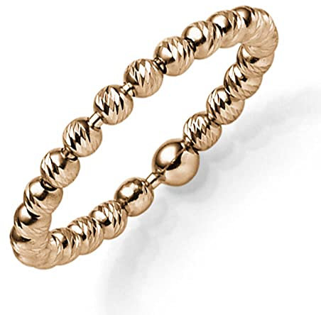 Ring Kugelring Damenring aus 585 Gold Rotgold diamantiert Breite 2,2mm, Ringgröße:Innenumfang 58mm ~ Ø18.5mm