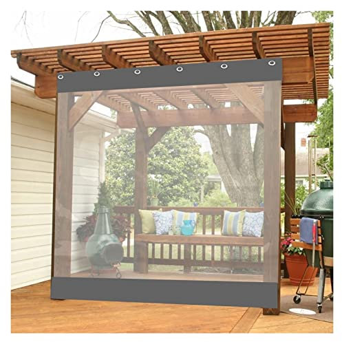 Clear Pergola Side Panels with Eyelets Waterproof 0.5mm Thick Outdoor Curtains for Cold Protection Reinforced Hem Ideal for Terraces and Outdoor Use (2x2.5m)