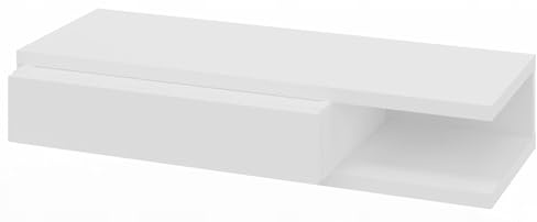 MATKAM Picco Hängende Konsole, H15 x B80 x T30 cm, in moderner Optik, Wandmontage (Weiß)