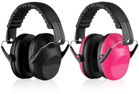 WIYETY 2 Stück Gehörschutz Kinder: Lärmschutz Kopfhörer Kinder, Ohrenschützer Kind mit SNR 26dB Hörschutz, Baby Kopfhörer Lärmschutz, Gute Schalldämmung, mit Angenehme Material für 3-16, Rot Schwarz