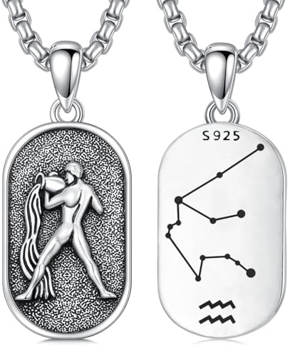 enjoylifecreative 12 Sternzeichen Halskette für Herren Damen 925 Sterling Silber Sternbilder Horoskop Anhänger Kette Geburtstag Astrologie Schmuck Geschenke für Männer Frauen