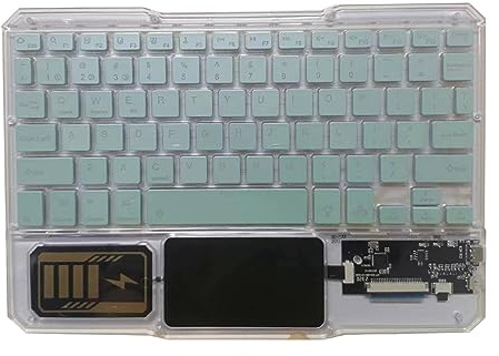 Pesderty Tastiera Touch Wireless Tastiera Retroilluminata Tastiera RGB Tastiera Bluetooth nel Trasparente Universale per PC, Verde