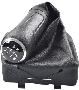 Auto Schalthebel Für VW Für Polo 9N 9N2 2002-2009 PU Leder 5 Gang Auto Schaltknauf Mit Gaitor Boot Auto Getriebekopf(Black Leather)