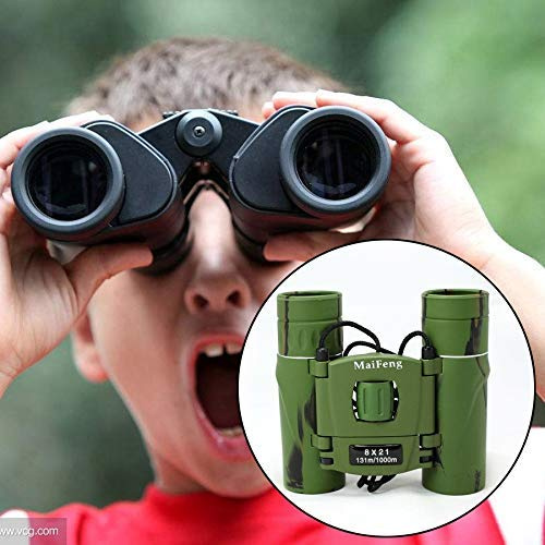 7X50 Kompaktes, beschlagfreies Fernglas für Kinder und Erwachsene, zusammenklappbares Kompass-Teleskop, Vogelbeobachtung, Camping und Sportspiele mit Tragetasche