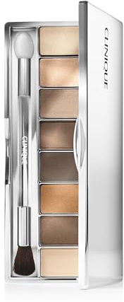 Clinique All About Shadow Eye Shadow Palette, 8 Silky + Buildable Shades | Safe For Sensitive Eyes, A Nude Honey Mood