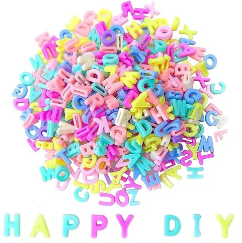 Buchstabenperlen 400 Stück,Bunte Alphabet Perlen, Buchstaben Perlen für Armbänder Buchstaben für Basteln DIY Armbänder Halsketten Handwerk