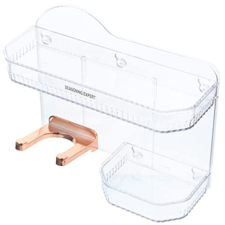 PartyKindom Scaffale Portaoggetti Da Parete Organizer Per Bagno e Cucina Supporto Doppio Con Gancio Per Installazione Per Piccoli Oggetti e Asciugamani