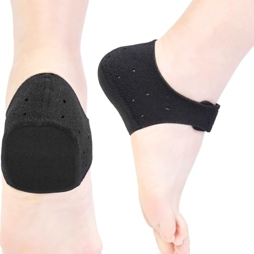 Gel Heel Pads for Plantar Fasciitis Support, MEOAlBkey Heel Protectors & Cushioned Heel Cups for Heel Spurs Pain Relief Fits UK 3-6