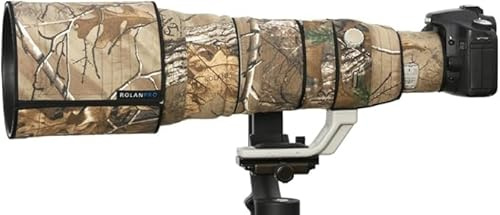 ROLANPRO Copriobiettivo mimetico per Canon EF 500 mm F4 L è USM di prima generazione, custodia protettiva impermeabile #3 mimetico (non impermeabile)