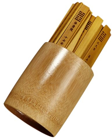 BESPORTBLE Varillas Chinas para Adivinación de Bambú 64 Hexagramas Cubo de Bambú de 10 CM Accesorio Tradicional para Juegos de Adivinación China Casa y Templo