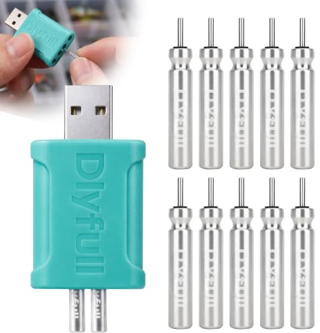 Mineup 10 Pezzi Batterie da Pesca a LED CR 425, Batteria da Pesca con Caricatore USB, Batteria Ricaricabile CR425 Pin per Campane di Allarme e Posa, per Le Immersioni, Pesca in Lago, Fiume o Stagno