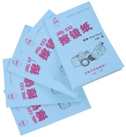 HONMEET Microscope Lens Tissue Residue-Free Cleaning for Maintenance 5 Books with 100 Sheets Each, Portable Paper Cleaning Wipes for Camera Lenses and Optical Devices