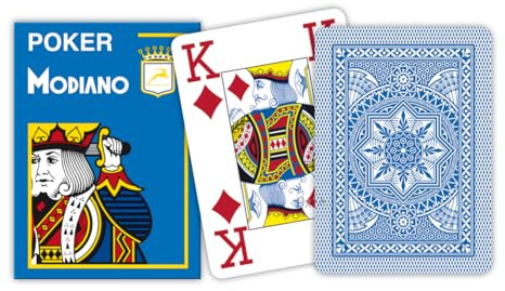 MODIANO Texas Poker 4 Jumbo Index azzurro - Carte da gioco Texas Poker 300488