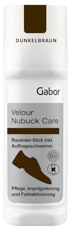 Gabor Leder Pflege-Stick für Wildleder Schuhpflege Schuhcreme Farbauffrischung Imprägnierung für Rauleder Velours Nubuck Textilien Mesh TEX-Materialien 75 ml mit praktischem Schwamm-Aufträger