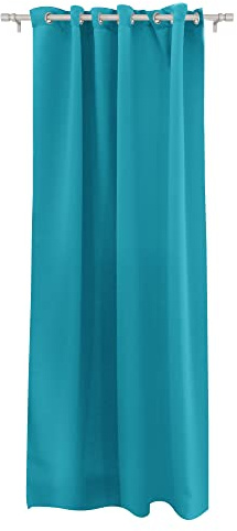 Victoria M. Aurora Verdunkelungsvorhang Blickdicht, Thermovorhang, Ösenvorhang, Schallschutz Vorhang 140 x 245cm, Hellblau
