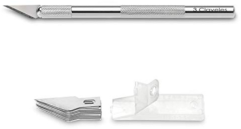 3 Claveles - Conjunto de Cutter Escalpelo Professional de Alto Rendimiento (1- Cutter+Cuchillas)