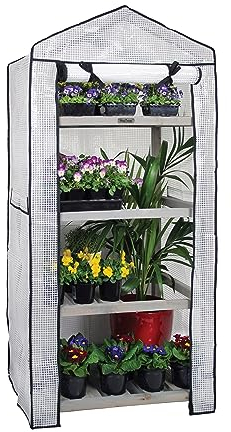 VegTrug Wooden Greenhouse Nursery & PE Cover - Grey Wash