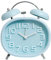 JZK Retrò quarzo sveglia silenzioso senza ticchettio con doppia campana con retroilluminazione sveglia alto volume per dormiglioni, piccolo orologio comodino per camera da letto, ufficio, blu