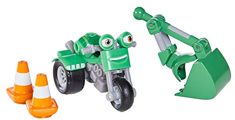 Ricky Zoom DJ & Bucket Arm, das Spielzeugmotorrad mit Schaufelarm und 2 Leitkegeln. Die riesige 3-Zoll Actionfigur liefert perfekte Abenteuer für Kinder und Fans der Serie!