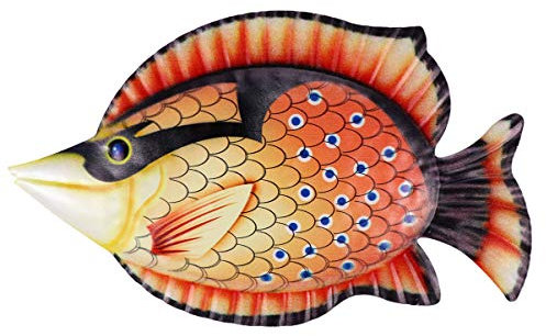 YARNOW Metallfisch-wandskulptur Eisenernes Fischdekor Hängende Wandkunst Tropisches Meeresmotiv Flexible Anbringung Für Innen Und Außenbereich