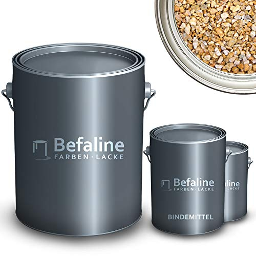 Befaline © BEFA-78 stenmatta-set upp till 2,5 kvm I 25 kg marmorgrus Giallo Mori + 1,5 kg epoxiharts golvbeläggning för natursten, betong etc. I foglös och lättskött golv för inomhus- och utomhusbruk