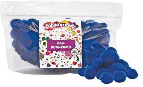 Colourations Pom Pom Poms Blue Pack of 100