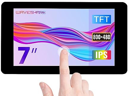 Waveshare 7 Zoll Bildschirm Capacitive Touch Display Compatible with Raspberry Pi 5 4B Raspberry Pi 3B+/3B/3A+ CM3/3+/4 and VisionFive2 Core3566, 800×480 Resolution with DSI Interface