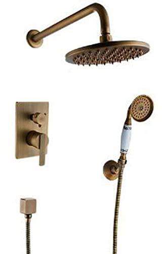 Dual Funktionen Duschsystem Unterputz Set Regendusche System Retro 8 In Regendusche für Badzimmer Armatur Duscharmatur Dusche-Antiquität