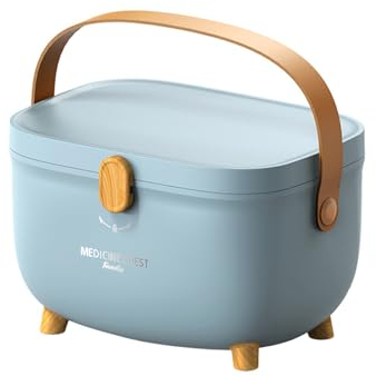 DYOUen Hausapotheke Medizinbox Erste-Hilfe-Kasten Tragbarer Aufbewahrungsbehälter für Medikamente große Kapazität mit Griff