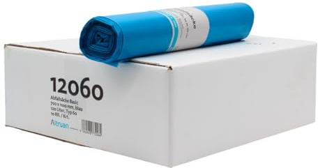 Altruan Müllsäcke 120 Liter Typ 60 Basic – Blau, reißfest, 250 Müllbeutel, 10 Rollen, Blau