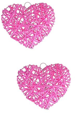 Uonlytech 2stücke Rattan Herzform Anhänger Handgemachte Dekoration Für Hochzeiten Kinderzimmer Partys Und Weihnachten Vielseitiger Takraw Ball Für Bastelprojekte Und Garten Deko
