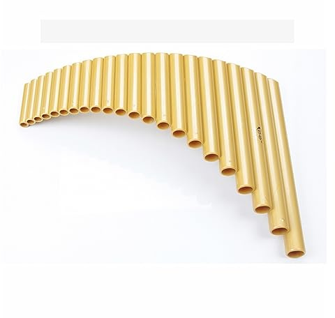Panflöte 22 Rohre ABS-Kunststoff Panflöte G-Taste Panflöte Rechts/Links Handgefertigte Holzblasinstrumente Goldene Panflöte Mit Tasche (Color : Left Hand)