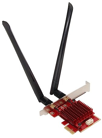 Septpenta Pcie WiFi 6e Karte, WLAN Netzwerkkarten Erweiterbar auf 6 Ghz (6 Ghz/5 Ghz/2, 4 Ghz), Bluetooth 5.2, Kompatibel mit X4/X8/X16, Unterstützung für Windows 10/11X64bit und für Linux