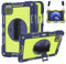 Custodia per tablet per Xiaomi Mi Pad 6/Mi Pad 6 Pro (11 pollici, modello 2023), robusta custodia resistente a tre strati, antiurto, cavalletto girevole a 360 gradi, con tracolla a mano, verde navy