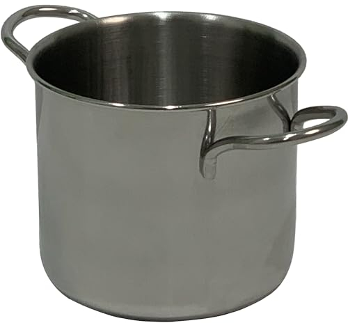 Sicignano | Pentola Acciaio Inox Daisy Uso Alimentare Ø22 cm, 2 Manici, Fondo Induzione - per Fornello Gas Piastra Elettrica Piano Vetroceramica Induzione - Lavabile in Lavastoviglie, Made in Italy