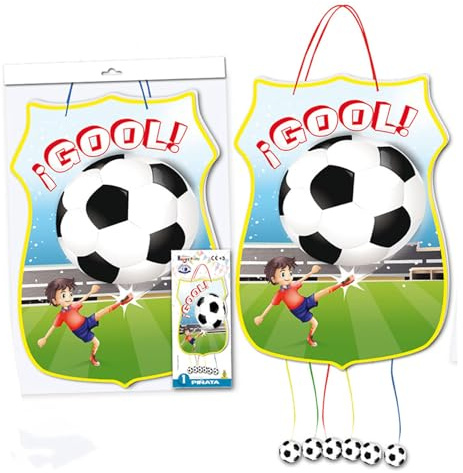 Deliex. Piñata infantiles cumpleaños 47 X 30 cm. Piñata futból Decoración Fiestas Infantiles Niño y Niña - Piñatas para rellenar con juguetes y chuches. (FUTBOL)