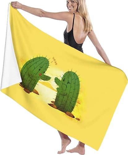 okoikfc 3D Strandtuch 200x200 cm Kaktus Badetuch Groß Kaktus Microfaser Handtücher Weich Schnell Trocknen Strandhandtuch Herren Frauen Badetücher, Strandtücher Strandlaken Handtuch A1274