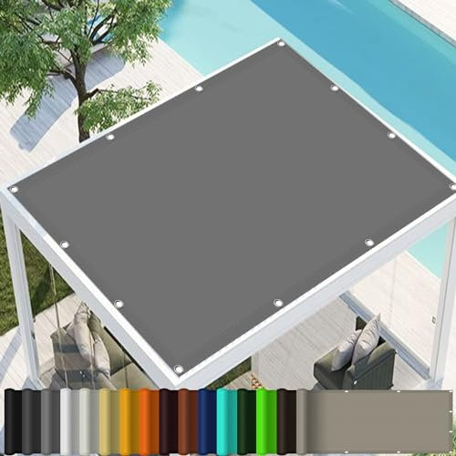Vela Ombreggiante Tenda a Vela 3.5 x 8 m Panno Ombreggiante, Impermeabile Rettangolare con Occhielli, Protección Rayos UV 98%, per Giardino Terrazzo e Campeggio, Grigio Chiaro
