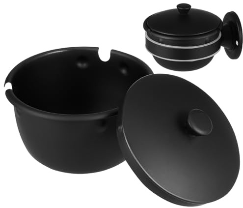 MUCKLILY Wall Mounted Ashtray with Lid for Bathroom and Toilet Compact Metal Ash Holder for Indoor Outdoor Use Easy Installation Cigarette Ashtray