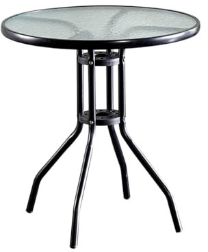 JATIBOSH Glastisch mit Oberfläche Aus Hartglas, Sofa Beistelltisch für Wohnzimmer Schlafzimmer Sofatisch, Couchtisch Klein, Tisch Rund, Beistelltisch, Kleiner Couchtisch