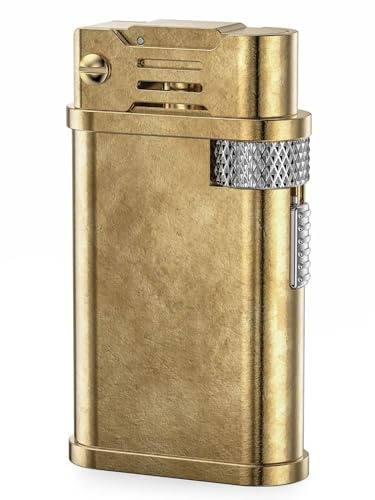 Retro-Sturmfeuerzeug, Petroleumfeuerzeug aus Metall, Feuerzeug mit seitlicher Seilzugzündung, nachfüllbares Benzinfeuerzeug, for Sammeln geeignet (ohne Kerosin)