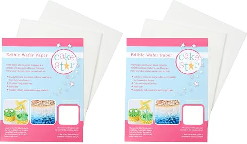 Cake Star White Wafer Paper, 178 x 142mm, 12 Sheets, Rice Paper For Baking and Cake Decorating (Pack of 2)