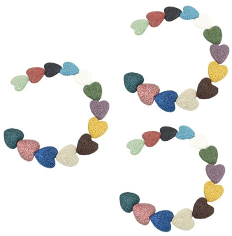 Hohopeti 57stücke Teiliges Bunte Herz-lavastein Perlen Für Schmuck Halskette Armband Ohrringe Kreative Vulkanstein Zubehör Gemischte Farben