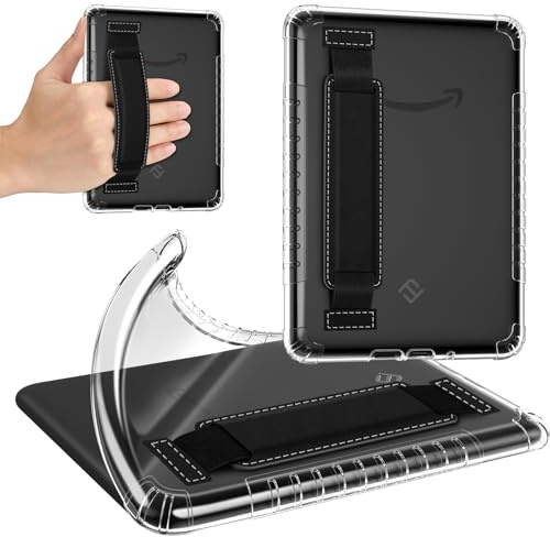 Fintie Funda transparente para Kindle Paperwhite de 12ª generación (12ª generación) - 2024 y Kindle Colorsoft Signature Edition, funda transparente de TPU suave, resistente a los golpes, con correa de
