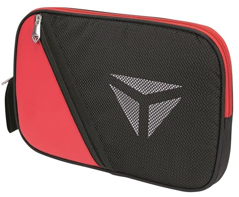 Tibhar Tischtennis Schlägerhülle Mesh | Tischtennisschläger Tasche für 1 Schläger | rot-schwarz